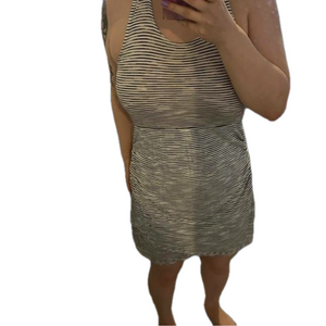 White and black striped summer dress